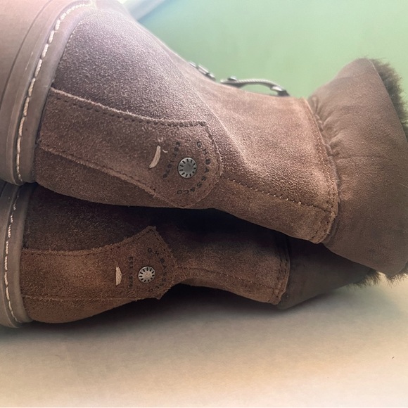 Bass Aubrey winter boot leather brown bootie with faux  fur. New without Box - Picture 8 of 9